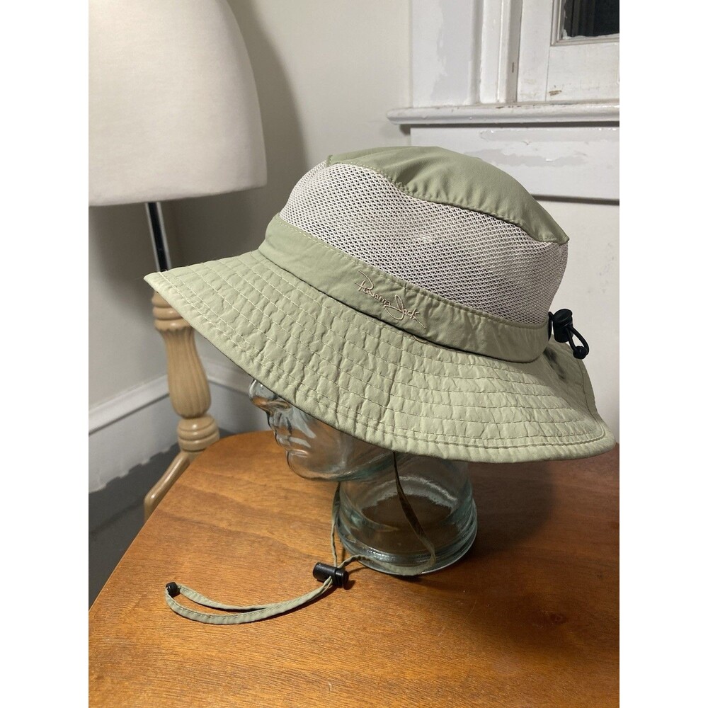 NWT Panama Jack Mesh Boonie Castaway Sun Hat 3" Brim Adjustable Chin Cord Sunhat